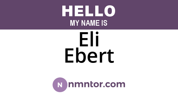 Eli Ebert