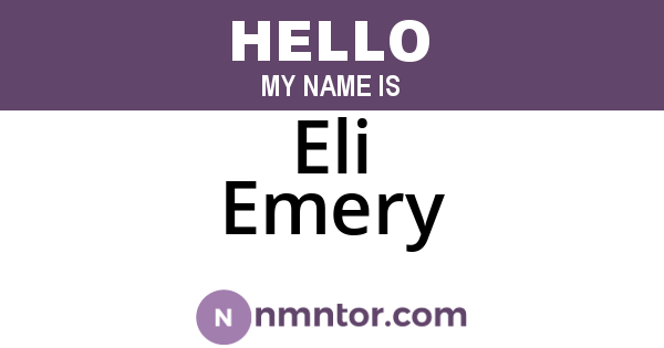 Eli Emery