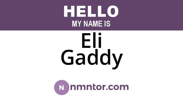 Eli Gaddy