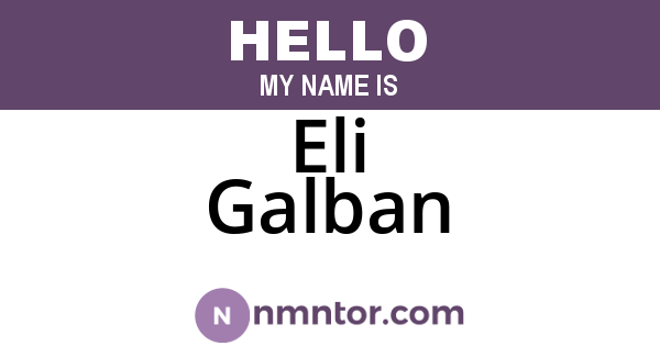 Eli Galban