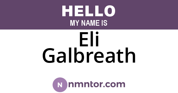Eli Galbreath