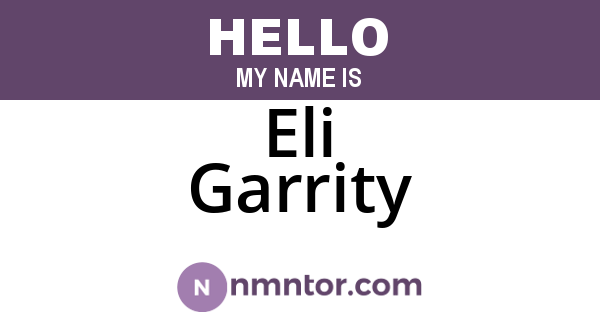 Eli Garrity