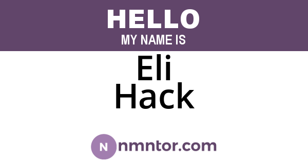 Eli Hack