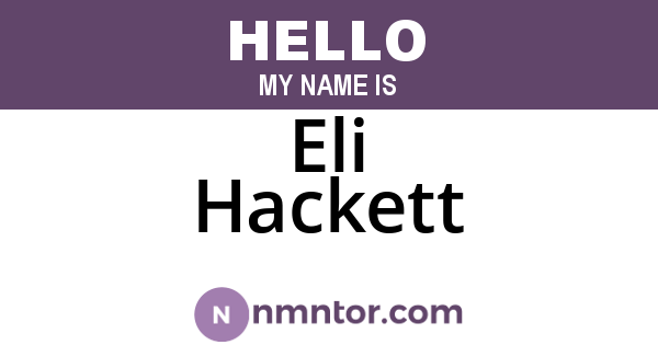 Eli Hackett