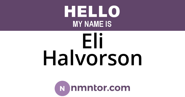 Eli Halvorson