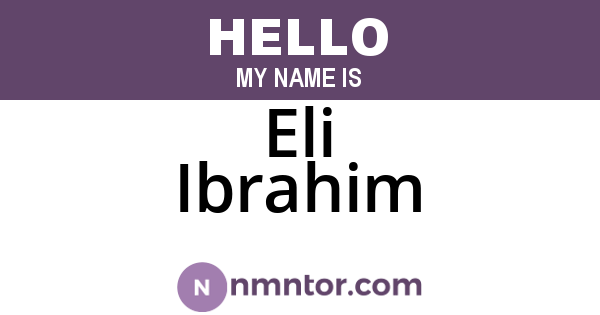 Eli Ibrahim