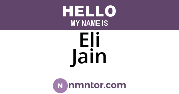 Eli Jain