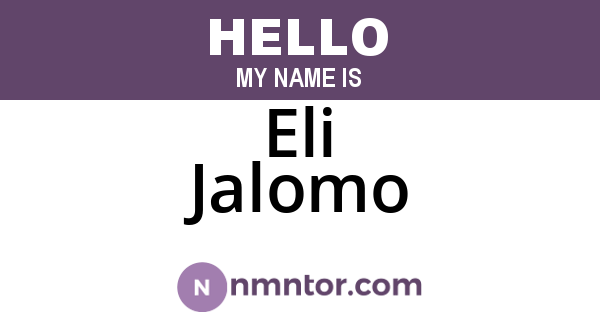 Eli Jalomo
