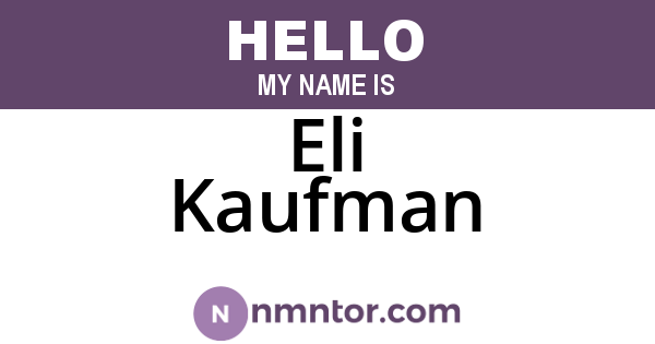 Eli Kaufman