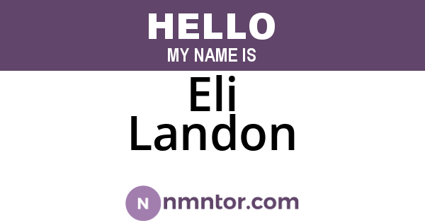 Eli Landon