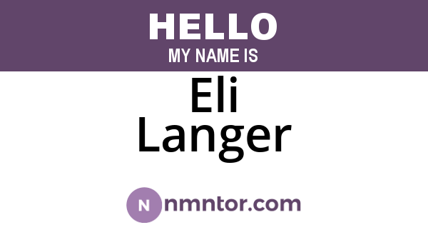 Eli Langer