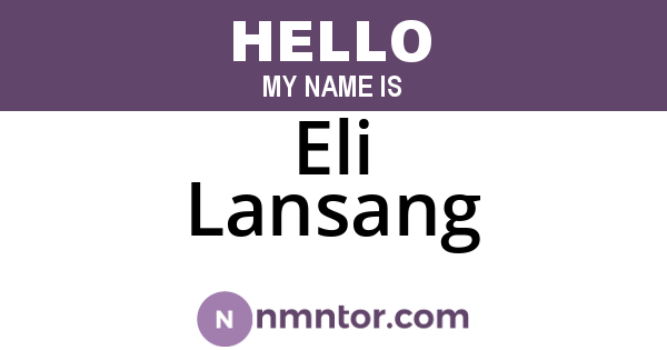 Eli Lansang