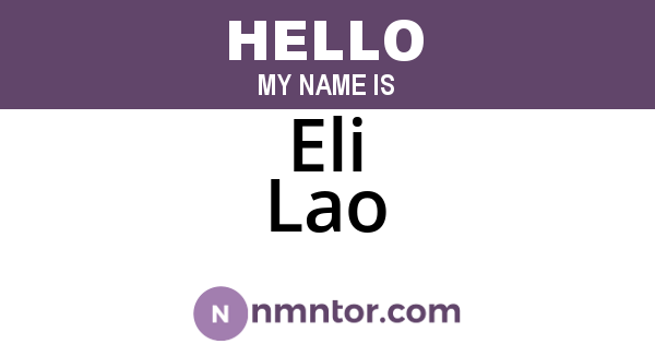 Eli Lao