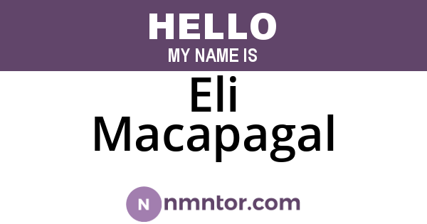 Eli Macapagal