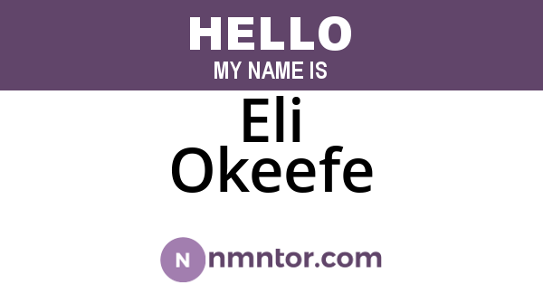 Eli Okeefe