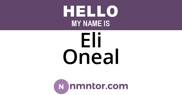 Eli Oneal