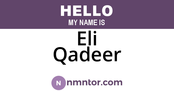 Eli Qadeer