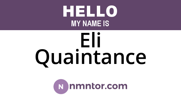 Eli Quaintance