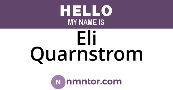 Eli Quarnstrom