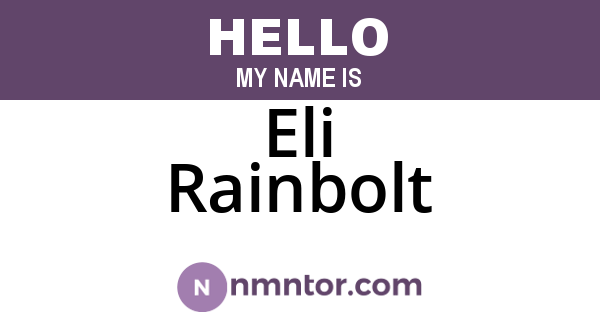 Eli Rainbolt