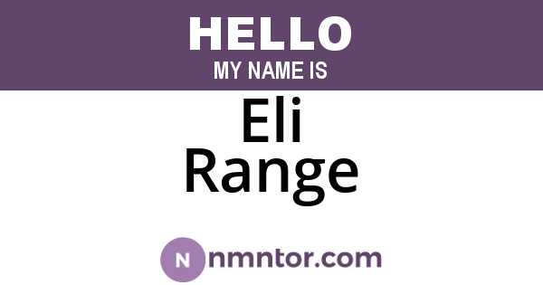Eli Range