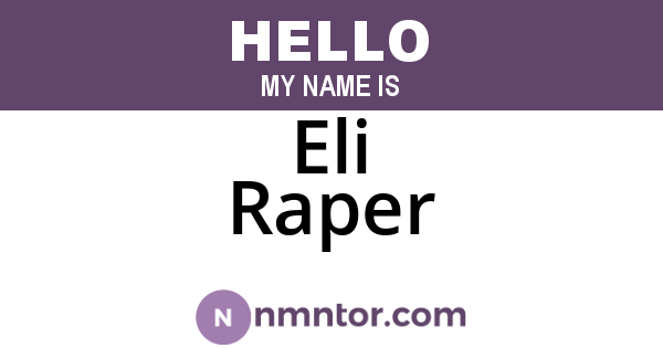 Eli Raper