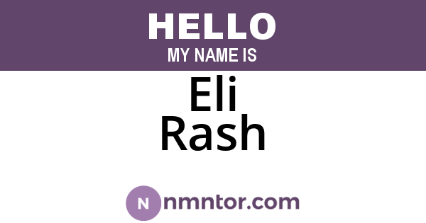 Eli Rash