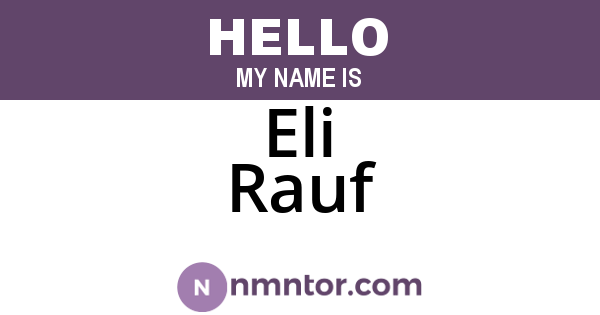 Eli Rauf