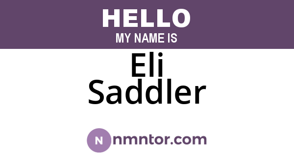 Eli Saddler