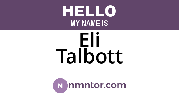 Eli Talbott