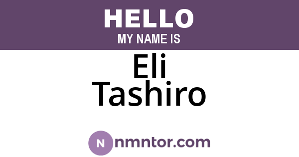 Eli Tashiro