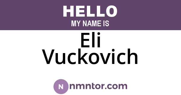 Eli Vuckovich
