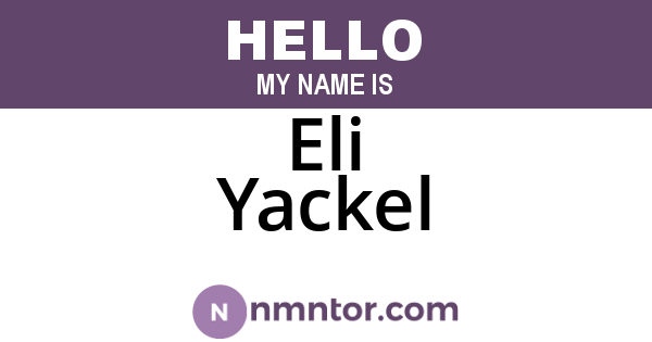 Eli Yackel