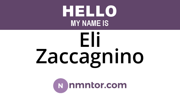Eli Zaccagnino