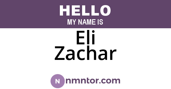 Eli Zachar