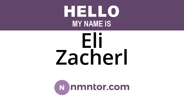 Eli Zacherl