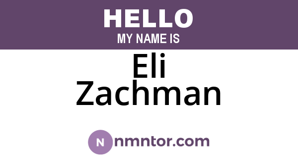 Eli Zachman
