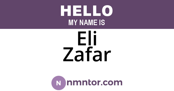 Eli Zafar