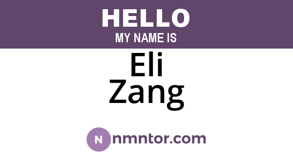 Eli Zang