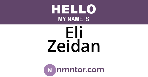 Eli Zeidan