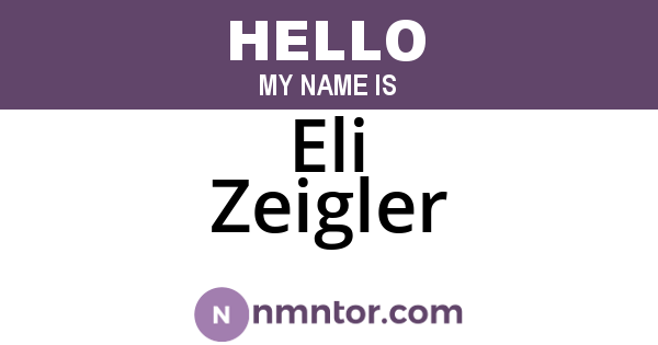Eli Zeigler