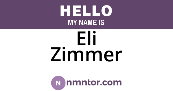 Eli Zimmer