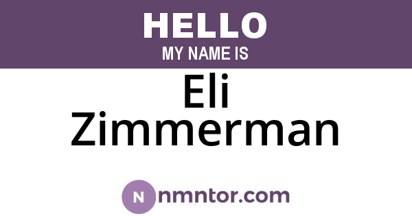 Eli Zimmerman