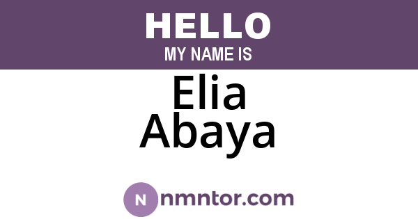 Elia Abaya