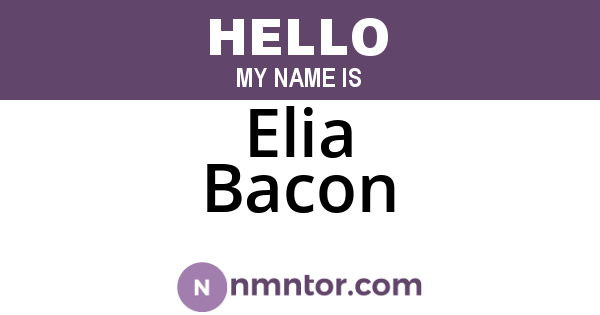 Elia Bacon