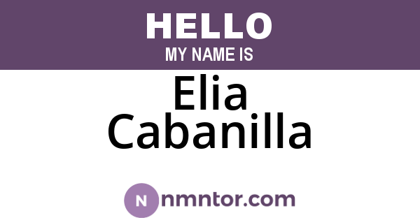 Elia Cabanilla