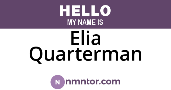 Elia Quarterman