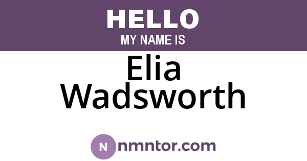 Elia Wadsworth
