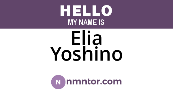 Elia Yoshino