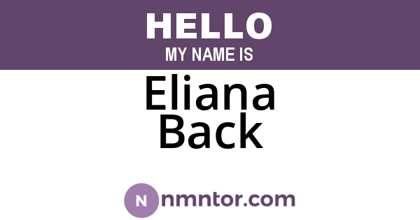Eliana Back